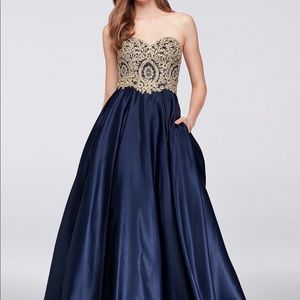 Blue and gold Prom dress